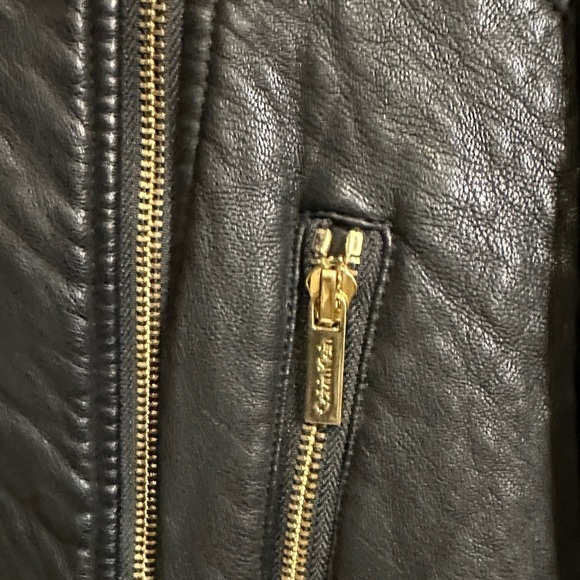 Calvin Klein Black Leather Biker Jacket - Picture 4 of 16